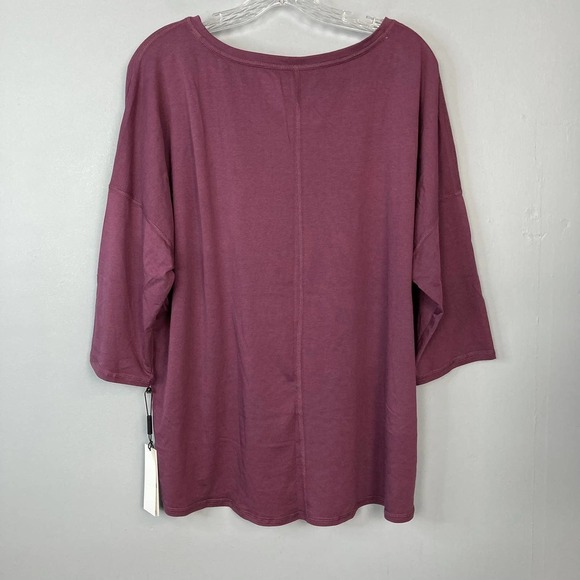 𝅺calvin Klein Performance Cabernet Logo Stretch 3/4 Sleeve Dolman Top Plus 1X - Picture 12 of 12